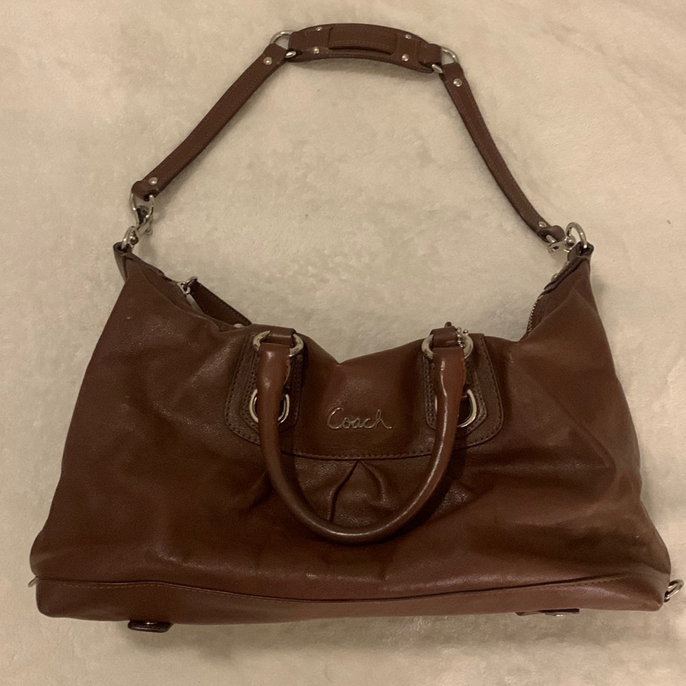 Coach Genuine Brown Leather Handbag